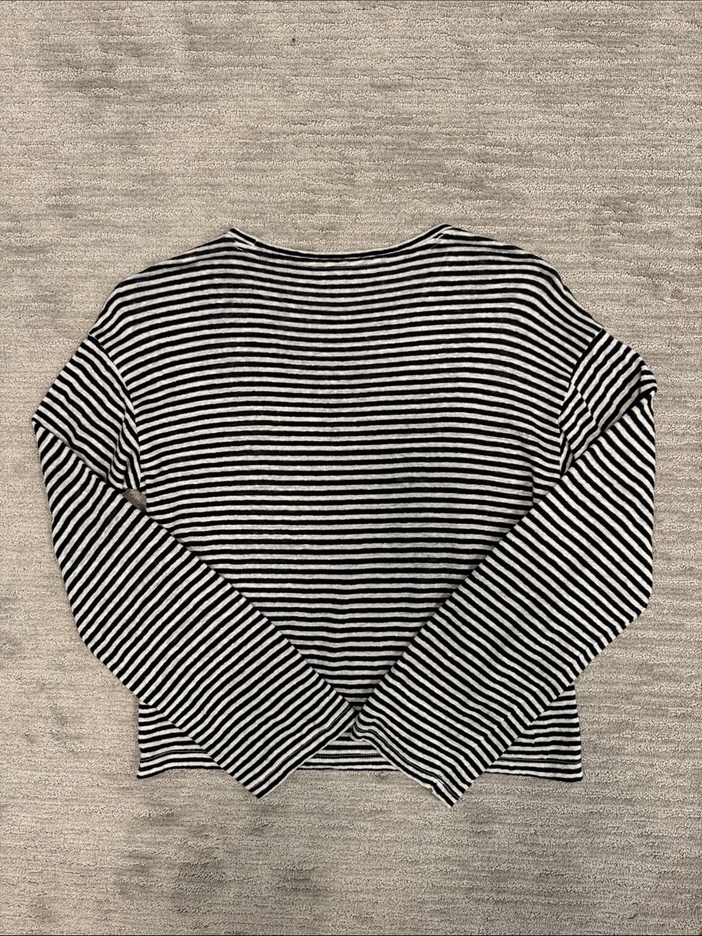 J. Crew Relaxed Linen Long Sleeve Stripe Tee Size Small - Picture 8 of 8